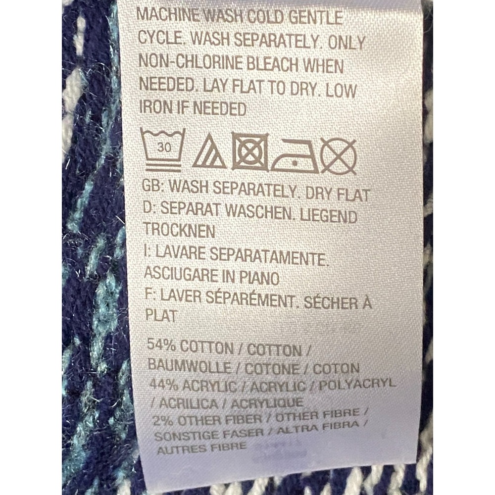 NEW Joan Rivers ~ Blue Jacquard Knit Cardigan with 3/4 Sleeves ~ sz XL - Picture 6 of 6